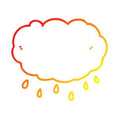 warm gradient line drawing cartoon rain cloud