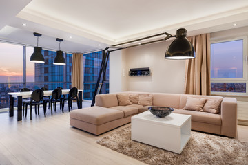 Elegant apartment at sunset