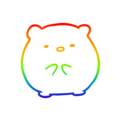 rainbow gradient line drawing cute polar bear