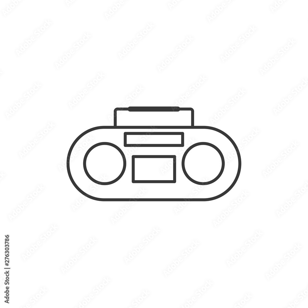 Poster media music and radio player icon symbol template black color editable. simple logo vector illustrat