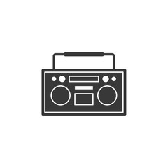 Media Music and Radio Player icon symbol template black color editable. simple logo vector illustration for graphic and web design.