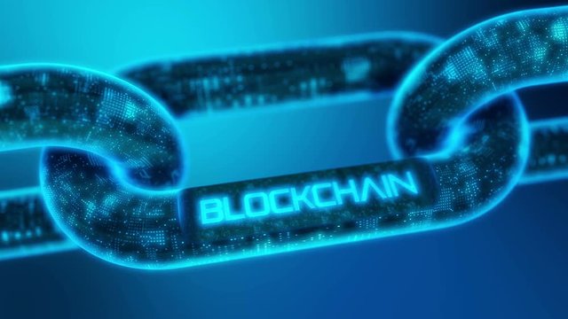 Blockchain cryptocurrency mining symbol chain. 4K UHD animation video.