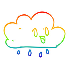 rainbow gradient line drawing cartoon expressive weather cloud