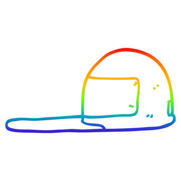 rainbow gradient line drawing cartoon cap