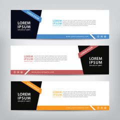 web banner template, vector illustration