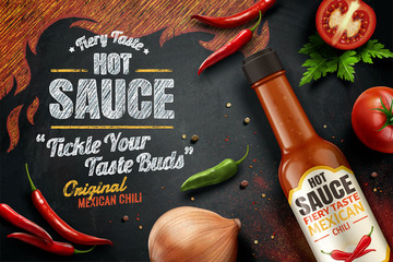 Hot sauce ads - obrazy, fototapety, plakaty