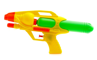 Plastic water gun isolated on white background