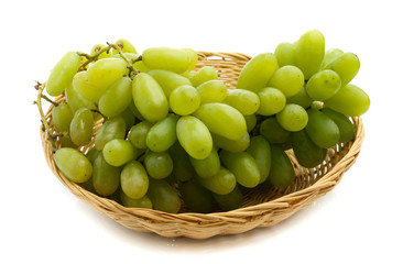 Green grape isolated on white background