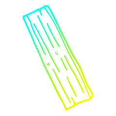 cold gradient line drawing cartoon plank of wood