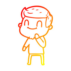 warm gradient line drawing cartoon friendly man