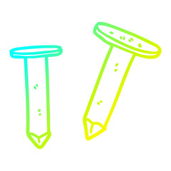 cold gradient line drawing cartoon old nails