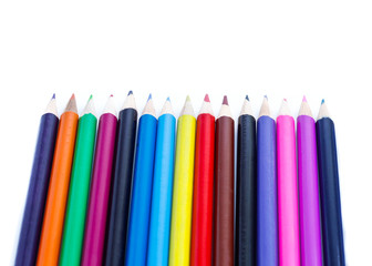 Color pencils isolated on white background.