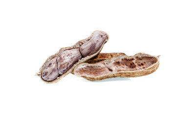 Peanuts on white background