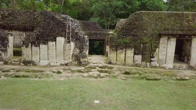 Ancient Maya city of Yaxha hidden in the jungle in the borderland of Mexico and Guatemala