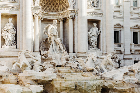 Trevi Fountain (Fontana di Trevi) in Rome, Italy.