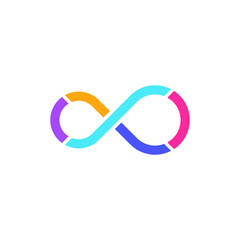 Abstract Loop Colorful Infinity Logo Vector 