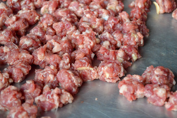 Ground meat, preparing to cook, kitchen ingredients, minced meat