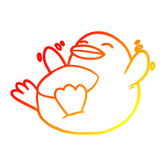 Obraz premium warm gradient line drawing happy cartoon penguin