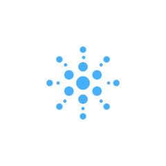Abstract Blue Flower Bubble Circle Splash Logo Vector 