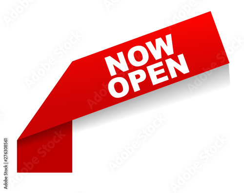 Red Vector Banner Now Open Stock Image And Royalty Free Vector