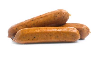Frankfurter sausage isolated on white background