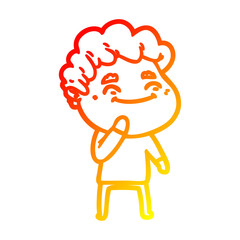 warm gradient line drawing cartoon friendly man