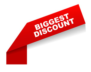 red vector banner biggest discount