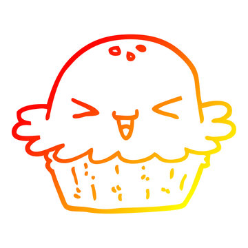 recommend clip art: warm gradient line drawing cute cartoon pie