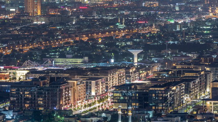 Fototapeta na wymiar Dubai City Walk aerial timelapse, travel and leisure venue in Dubai downtown