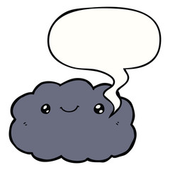 cartoon cloud and speech bubble