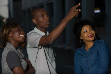 Group of young people having fun and talking outside