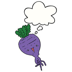 cartoon turnip and thought bubble