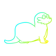 cold gradient line drawing cartoon otter