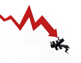 Falling arrow, career failure and economic decline and bankruptcy