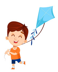 Boy cartoon character. Cute funny child