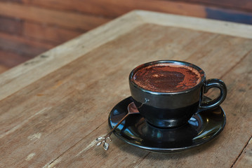 Cup Of Hot Chocolate On Wooden Table