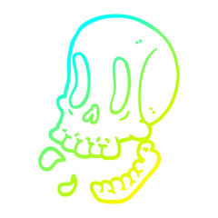 Obraz premium cold gradient line drawing cartoon skull