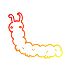 warm gradient line drawing cartoon caterpillar