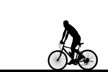 Cycling Silhouette on white background