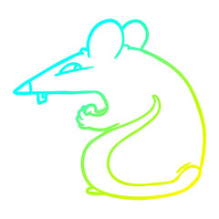 Fototapeta premium cold gradient line drawing sly cartoon rat