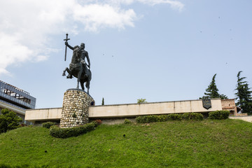 view to Monument of King Erekle II in Telavi. Kakheti region. Georgia