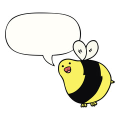 cartoon bee and speech bubble