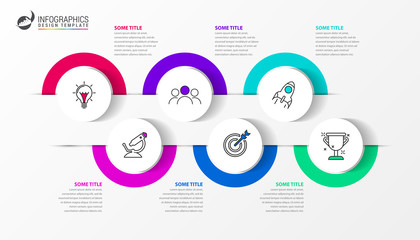 Infographic design template. Timeline concept with 6 steps
