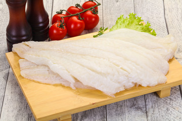 Raw halibut fillet