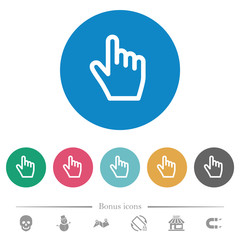 Hand cursor flat round icons