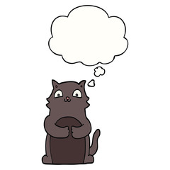 cartoon cat and thought bubble