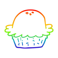 rainbow gradient line drawing cartoon pie