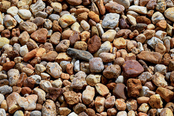 Pebbles stone texture and background. Abstract background made with stones.