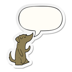 cartoon dog and speech bubble sticker