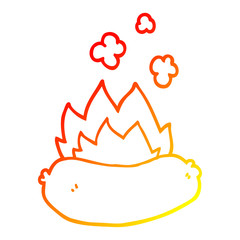 warm gradient line drawing cartoon sausages